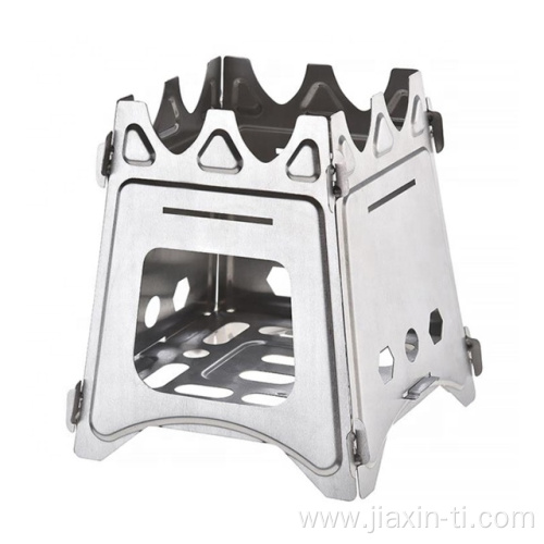 Camping Square Foldable Pure Titanium Barbecue Stove